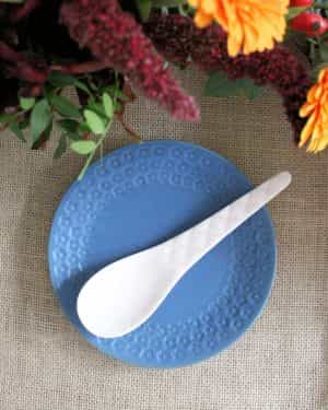 Press Flower Blue Plate