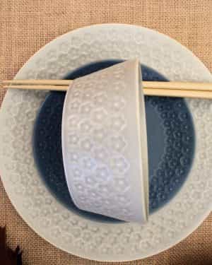 Press Flower Grey Bowl