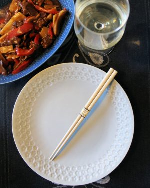 Press Flower Grey Plate