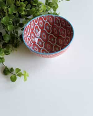 Cloisonne Rice Bowl Röd