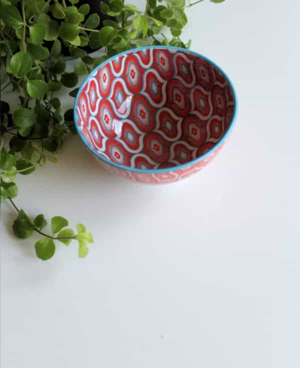 Cloisonne Rice Bowl Röd