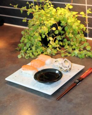 White Sushi Plate