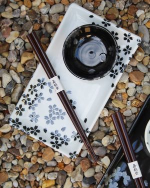 Black and White Sakura sushiset